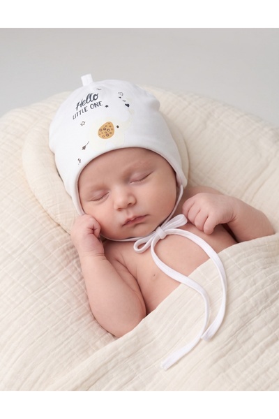 MiniKids Caciulita copii, Hello Little one, model alb
