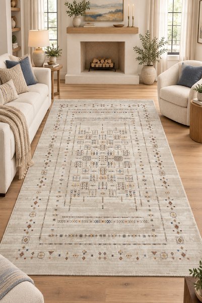 Raschel Carpet Anadolu Serisi Yoğun Dokulu Polyester Pamuk Tabanlı Modern Hal...