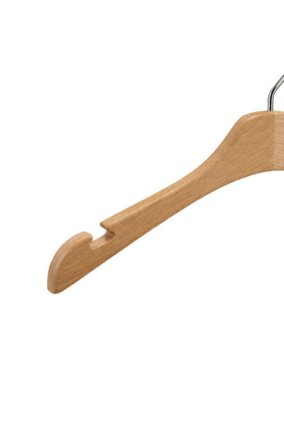 NYN Ahşap B002 Genç-Kadın 38cm Elbise, Bluz, Gömlek Askısı 24 Adet Natürel Renk