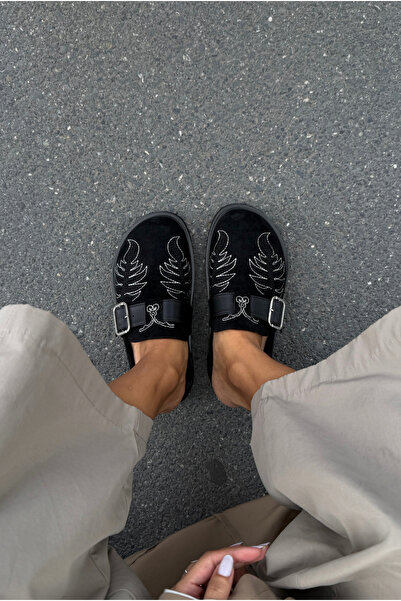 Mupa Shoes Women's slippers black suede