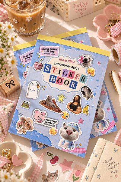 hediyeofisi Moodunu Bul Sticker Book – Eğlenceli & Trend Sticker Kitabı, Ajan...