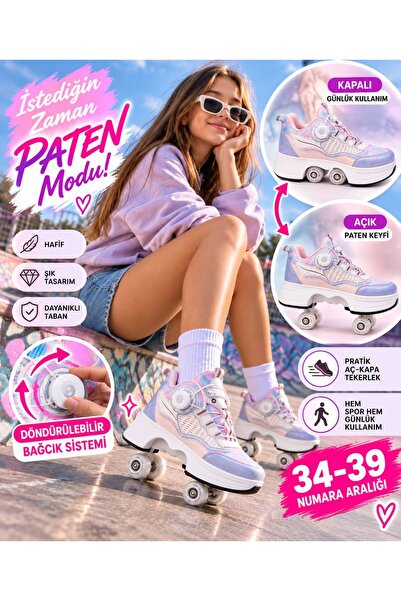 Alessio Pratik Aç Kapa Tekerlekli Genç\Yetişkin Patenli Ayakkabı - MAVİ