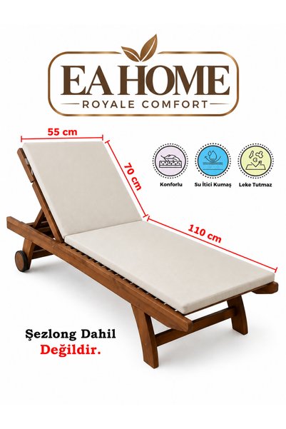 EA HOME ROYALE COMFORT Şezlong Minderi Sıvı Geçirmez Leke Tutmaz Içerisinde D...