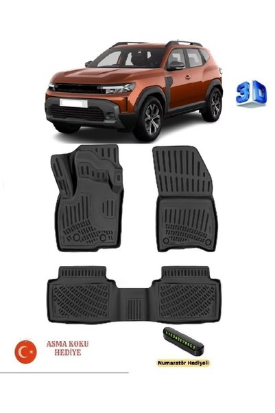 Rizline Renault Duster (MHEV) 2024 Sonrası Uyumlu 3D Havuzlu Paspas ASMA KOKU...