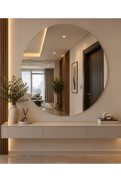 Ayna Sanatı Yuvarlak Askılı Banyo ve Dresuar Aynası