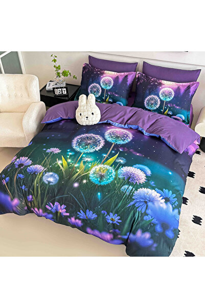 celhome Lenjerie de pat finet digital 5D, 6 piese, cearsaf cu elastic 180x200...