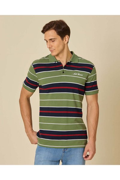 REDTAG Men Assorted Striped Polo T-Shirt