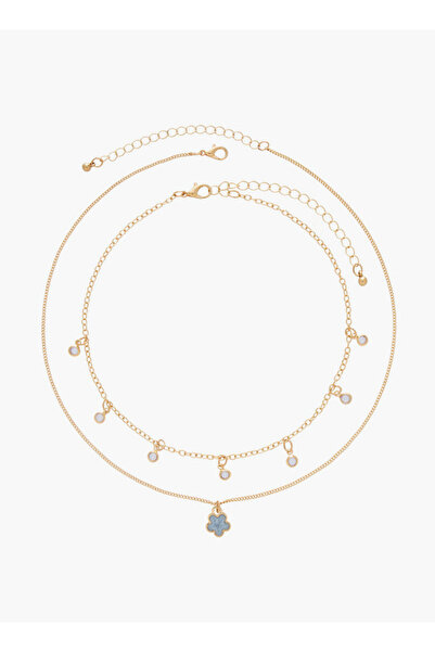 FAV Set of 2 - Gold Tone Necklace with Embellished Detail