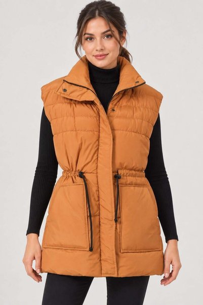 Dewberry Women's Vest Tan Z9747