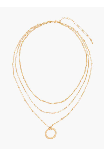 FAV Gloo Metal Layered Pendant Necklace