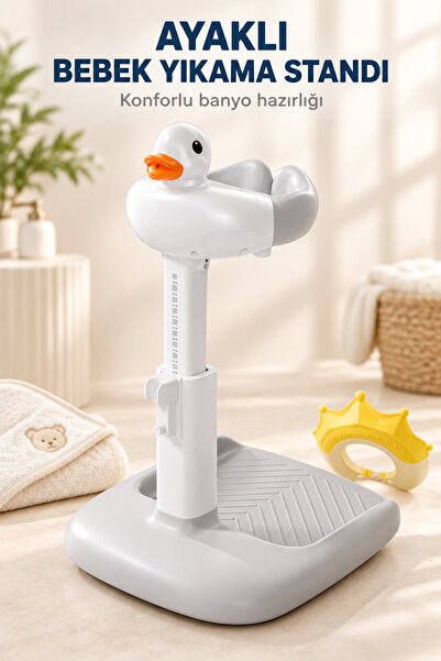 Beauty Vogue Premium Ayaklı Bebek Yıkama Standı Konforlu Ördekli Bebek Küveti...