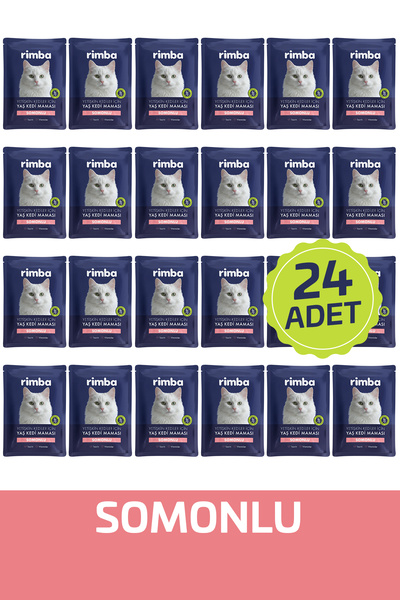Jöle İçinde Parça Somon Balıklı Kedi Konservesi 85gr (24 Adet)
