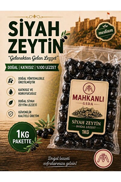 YAĞLI ÇANAKKALE SİYAH ZEYTİN (İRİ) MEDİUM (1KG)