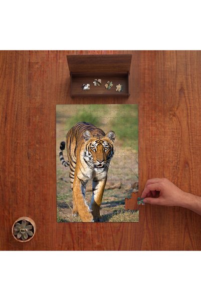 puntodizayn Tiger - Wild Animal Design 240 Piece Wooden Puzzle in Wooden Box ...