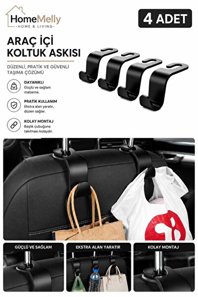 btm home 4 bucăți umerașe pentru spătarul scaunului auto, organizator multifu...