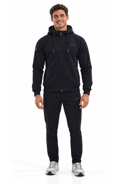 FORE SPORT Men's 3 Thread Fleece Zipper Hooded Tracksuit Set