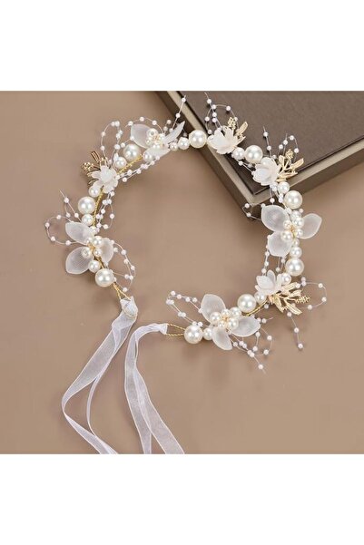 Tazweeq Flower Girl Princess Headpiece, Pearl Hair Accessories for Wedding, P...