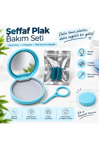Şeffaf Plak Bakım Seti Aynalı Kutu, 2 Chewies ve Plak Çıkarma Aparatı