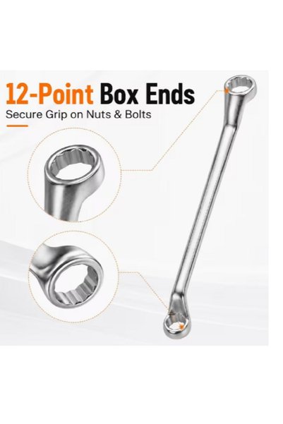 Generic Brand 30mm x 32mm Deep Offset Double Box End Wrench, Metric 12-Point ...