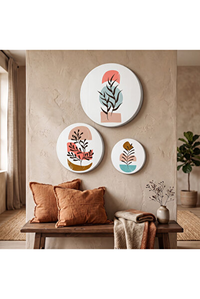 Artavessa Decorative 3-Piece Round Canvas Painting Set - Model 2