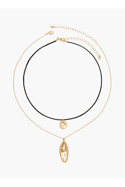 FAV Set of 2 - Gloo Metallic Pendant Detail Necklace