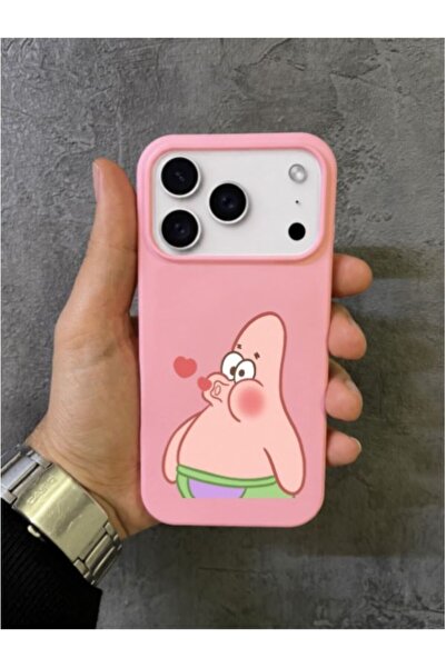ALYACEPSTORE CASE iPhone 17 Pro Max Compatible Heart-Blowing Cute Patrick Pattern Pink Case