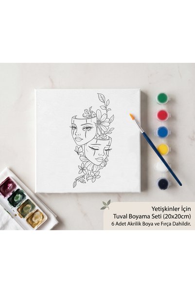 Rübiş Fotoğrafcılık Yetişkinler İçin Desenli Tuval Boyama Seti (20x20 cm) - 6...