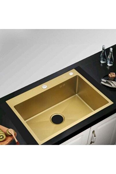 Wonderful-kitchens مجلى مطبخ مقاس 75*45 سم نانو ذهبي أنيق من الستانلس ستيل 30...