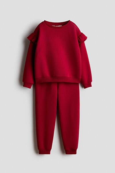 H&M 2 Parçalı İçi Tüylü Sweatshirt Set