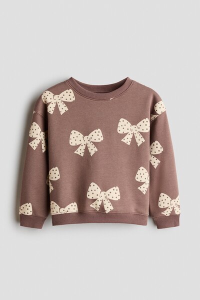 H&M Baskı Motifli ve İçi Tüylü Sweatshirt