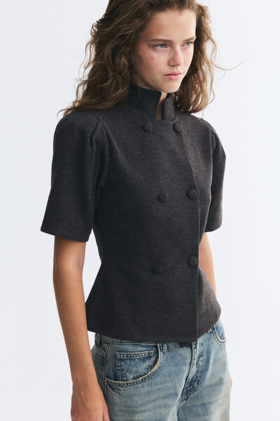 H&M Dik Yakalı Kruvaze Üst
