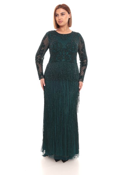 GATSBYLADY LONDON SİVENA - EL İŞLEMELİ , TAŞ PÜSKÜLLÜ ELBİSE