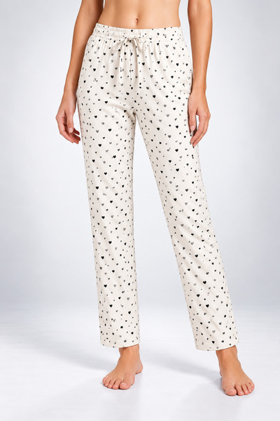 Serena Pantaloni de pijama de dama imimioare mici NEGRE