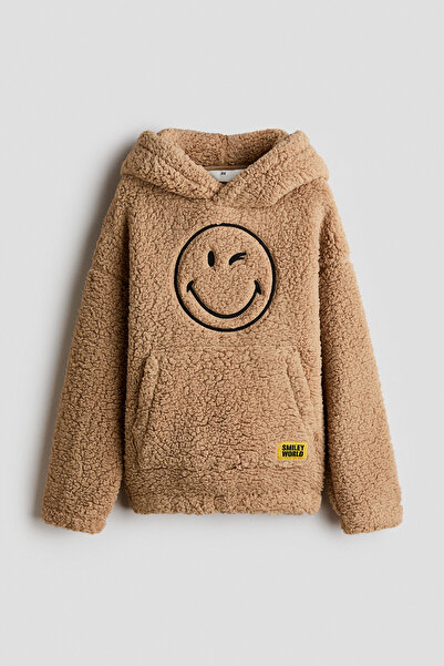 H&M Kapüşonlu Oversize Pelüş Üst