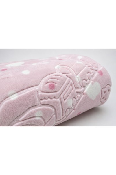 MİLABABY Merinos Plush Baby Blanket Newborn Blanket, Baby Blanket Soft Blanket Pink Winter Plush Baby Blanket Pink Train