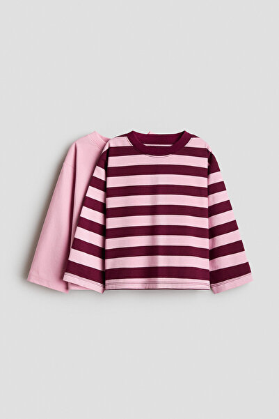 H&M 2'li Pamuklu ve Uzun Kollu Tişört