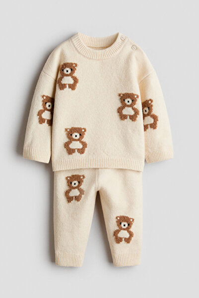 H&M 2 Parçalı Jakarlı Triko Set