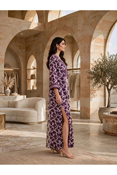 IKKXA Floral Block Print Pleated Jalabiya