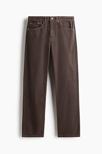 H&M Pamuklu ve Fitilli Kadife Pantolon Regular Fit