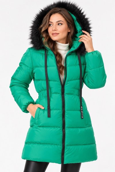 Dewberry Women's Coat Light Green Z9764