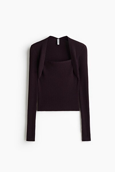 H&M Bolero Görünümlü Lastik Örgülü Üst