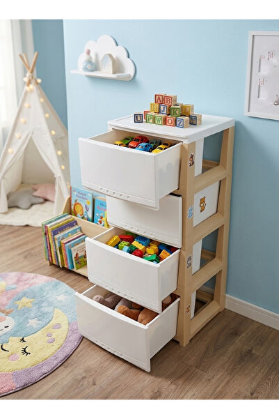 co arma 4 Layer Plastic Storage Drawer Multi Use Storage Cabinet 42X34X83Cm S...