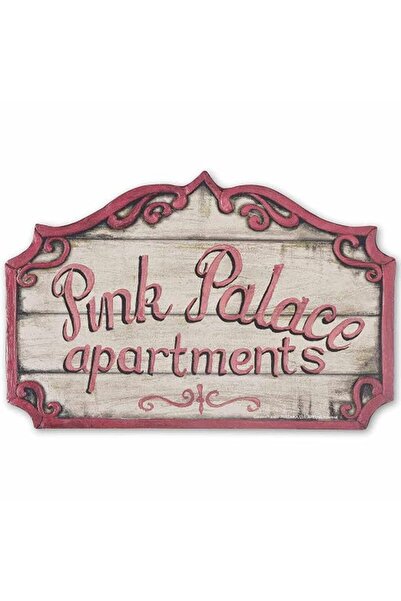 Open Road Brands Coraline Pink Palace Apartments Decorative Wood Wall Decor -...