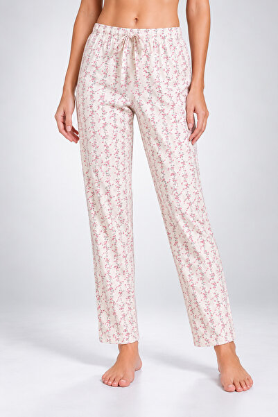 Serena Pantaloni de pijama de dama floricele roz