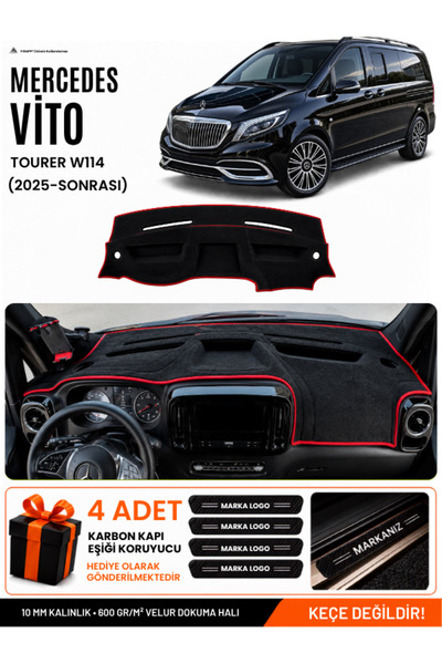 e-biz Mercedes Vi̇to W114 Tourer (2025-Onwards) Compatible Dashboard Cover - ...
