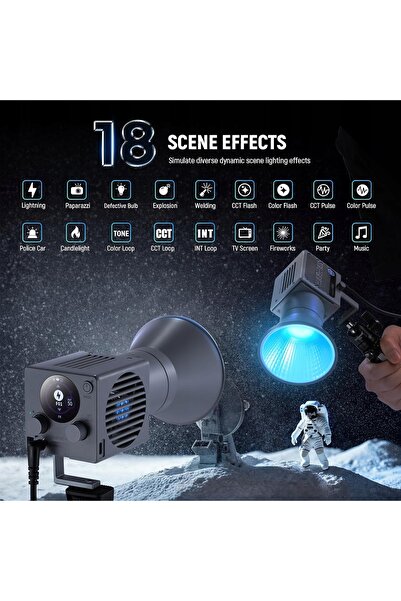 NEEWER Lampă LED HS60C RGB 60W COB 8700Lux CRI97+ APP/2.4G Studio Video
