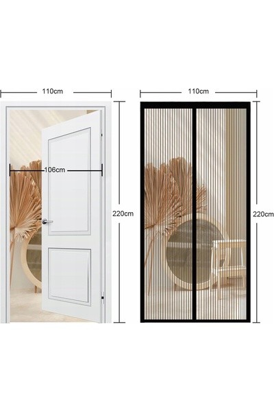 NO BRAND Plasă magnetică anti-țânțari pentru ușă de balcon 220x110 cm, protec...