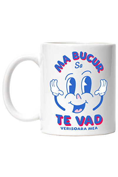 INOVATIX Personalized white mug, Happy Face Cartoons Children In Romanian I'm...