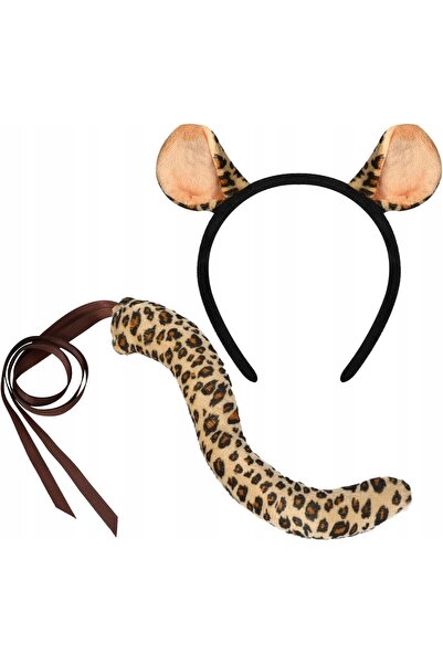 NO BRAND SET COSTUM LEOPARD CU CULOȘĂ, URECHI, BĂCĂNĂȚE, ACCESORII DE HALLOWEEN