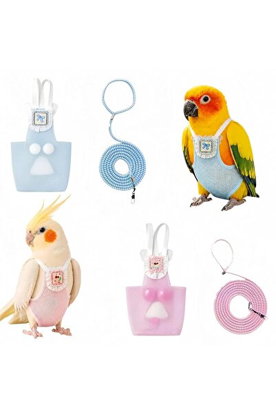 TERRIFI 2Pack Bird Diapers with Flying Leash, Breathable Mesh Harness Flight ...